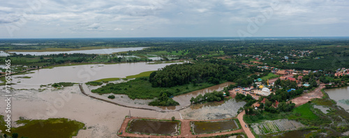 Aerial Chanod trees in the forest at Wat Kham Cha Nod in Ban Dung District,Udon Thani, Thailand.