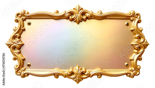 Luxury golden frame blank sign baroque advertisement template