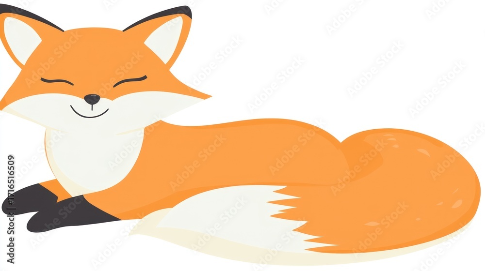 Obraz premium Cute cartoon fox illustration