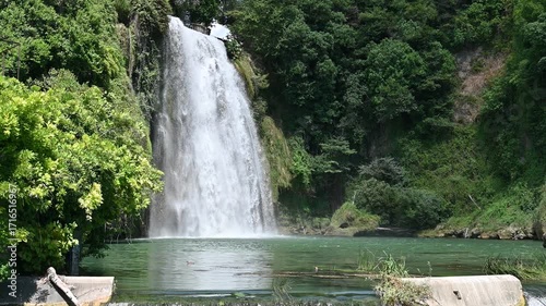 The Cascata Grande is formed by the left arm of the Liri River and is approximately 27 meters high:one of the few waterfalls to be found in the historic center of a city, unique in Italy and in Europe