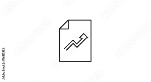Free Download Minimal outline icon of document with growth arrow - GFXLoad