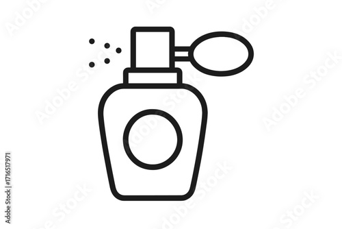 Elegant perfume bottle outline icon, vector cartoon illustration for graphic design, websites, cards, books, articles, beauty concept, transparent background, stylish fragrance container vector