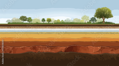Soil Layer Infographics: Earth Texture & Horizon Environmental Illustration