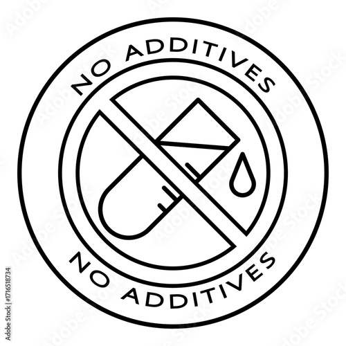 No Additives Label Badge Vector Icon