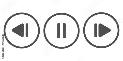 Play video red button icon, sign isolated on white background. Trendy circle play button icon in flat style. Radio symbol, video player, arrow