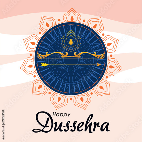 Happy Dussehra vector illustration greetings 