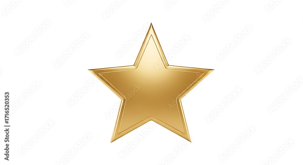 Obraz premium Golden star award symbol illustration on black background for graphic design and decoration use transparent background