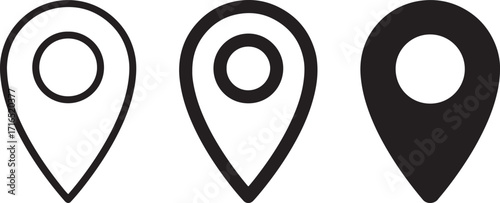 map, pin, location, marker, icon, black, outline, filled, circle, navigation, destination, search, find, graphic, symbol, design, simple, minimalist, vector, illustration, set, variations, geometric, 