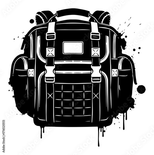 Outdoor Adventure Backpack with a Grunge Effect