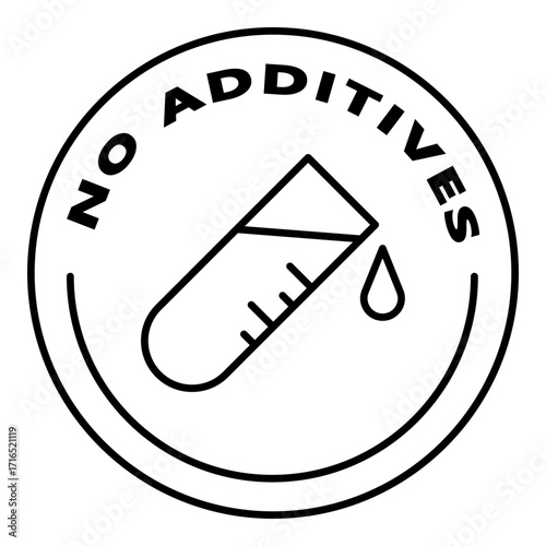 No Additives Label Badge Vector Icon