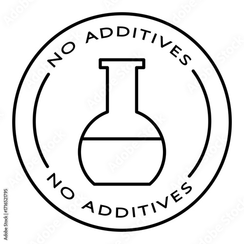 No Additives Label Badge Vector Icon