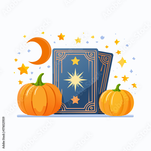 Halloween Tarot Card Vector Illustration