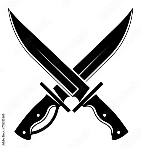 Crossed Combat Knives Emblem for a Military Logo