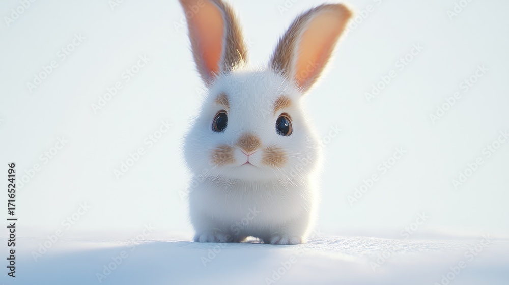 Obraz premium Cute white rabbit