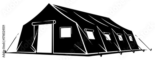 Military Base Camp Tent Silhouette