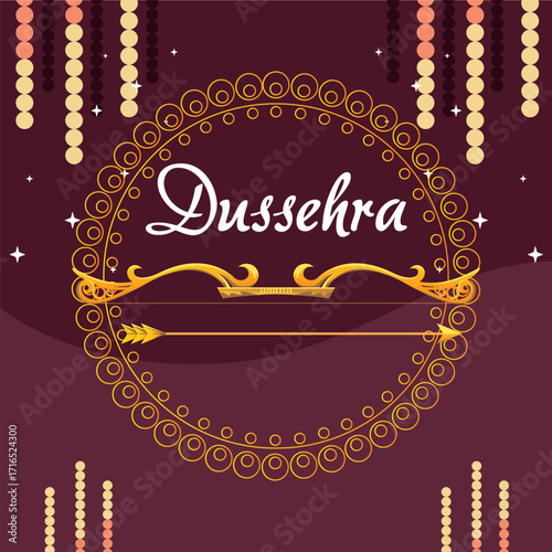 Happy Dussehra greetings vector illustration 