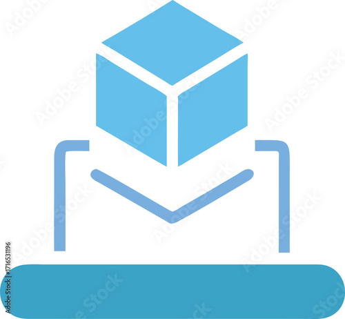 Abstract geometric cube icon representing digital 3d modeling augmented reality virtual reality and futuristic technology concepts in a clean minimalist design