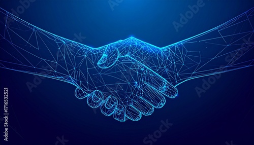 Digital Handshake A Symbol of Modern Business Partnership and Collaboration