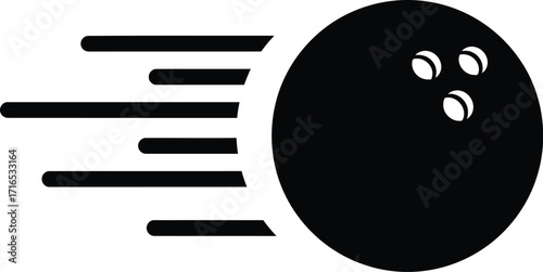 Dynamic bowling ball illustration vector graphic for sports and recreation concepts