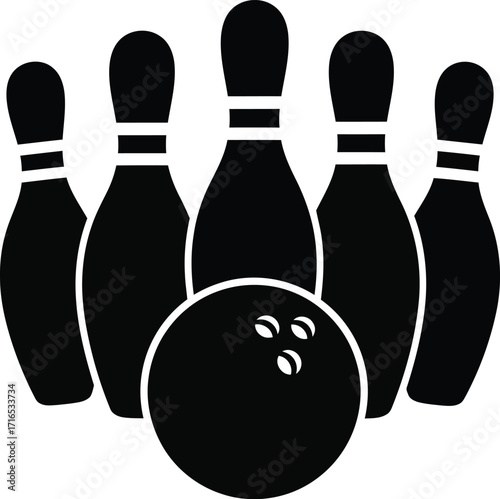 Bowling pin and ball vector illustration sport recreation game icon scalable eps