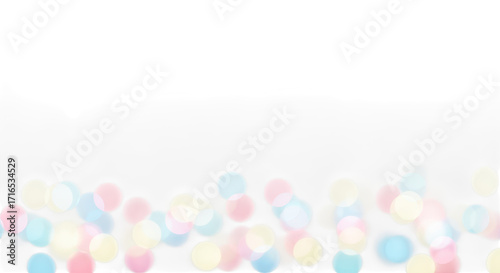 Colorful bokeh lights isolated on transparent background create magic