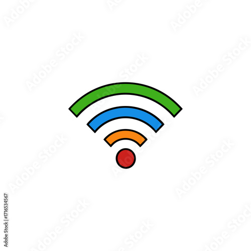 Wifi signal icon logo flat vector design