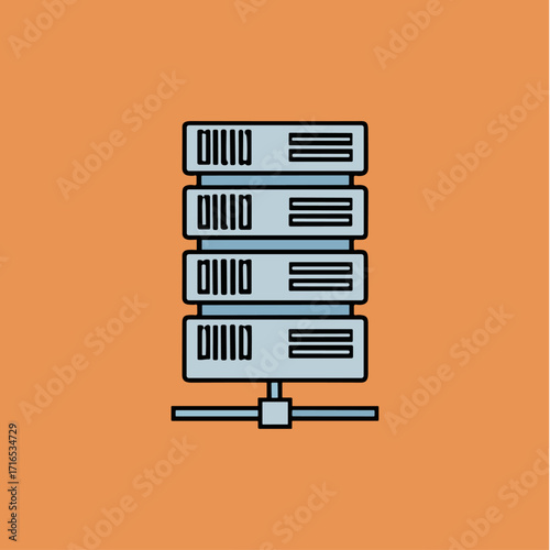 Networking Server icon logo flat vector design