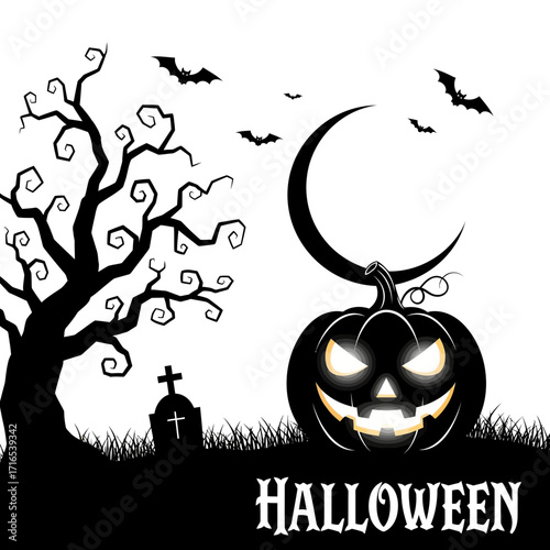 halloween background with pumpkins