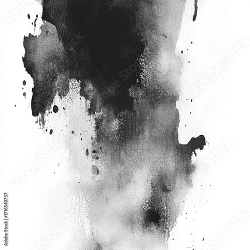 Abstract ink blot on white