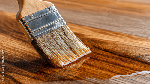 Wood finishing with a paintbrush and clear varnish