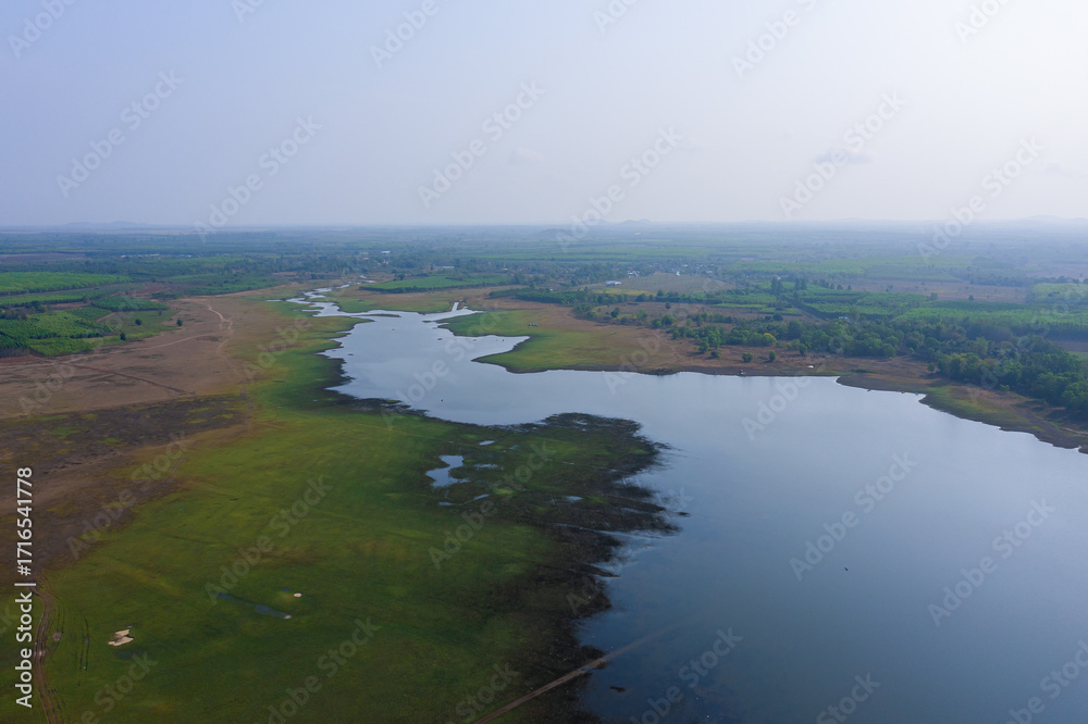Φωτογραφία Aerial view of Sanam Chai Khet reservoir located in Chachoengsao province, Thailand