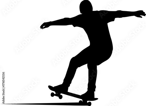 Vector illustration of the skateboarder silhouette