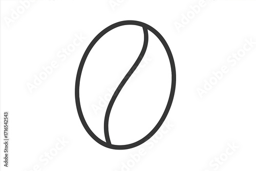 Coffee bean line icon with editable stroke. Minimalist grain outline symbol for logo and web design. Vector pictogram for cafe menu, roasted beverage, or caffeine concept.