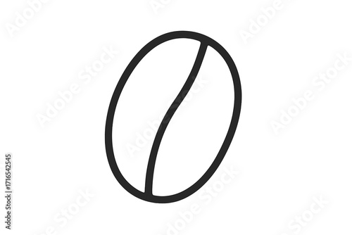 Coffee bean line icon vector. Minimal pictogram with editable stroke. Simple symbol for a cafe, coffee shop, or drink menu. Concept for caffeine, espresso, beverage, and aroma.
