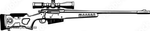 Vector illustration of the hunting sniper rifle