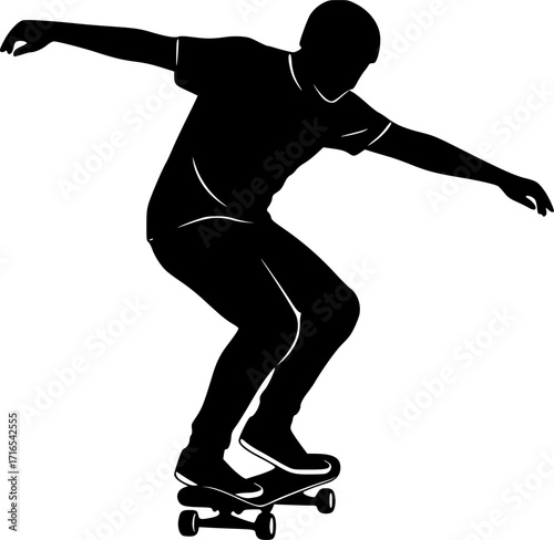 Vector illustration of the skateboarder silhouette