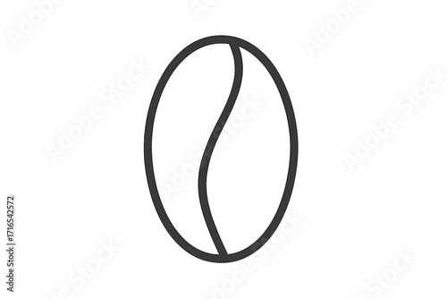 Coffee bean line icon. Editable stroke vector pictogram. Minimalistic linear logo for cafe menu, coffee shop. Roasted arabica grain symbol. Caffeine, espresso, morning, energy concept.
