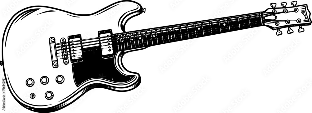 Obraz premium Vector illustration of the rock guitar cassette tape 