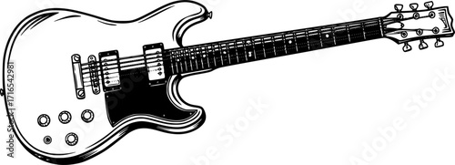 Vector illustration of the rock guitar cassette tape
