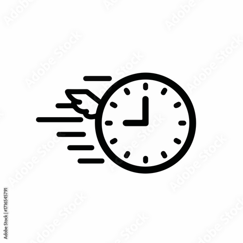 Winged clock symbolizing the rapid passage of time and urgency
