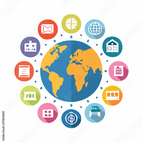 Global Business Vector Icon Set