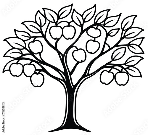 An abstract floral tree illustration, a spring vector design of nature's growth