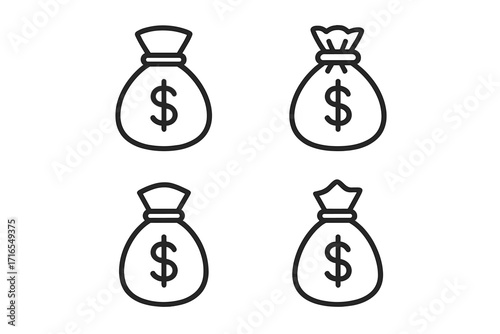 Various coins related line icon collection with editable stroke, perfect for infographics, articles, books, flyers, banners, vector cartoon illustration with transparent background and money symbols