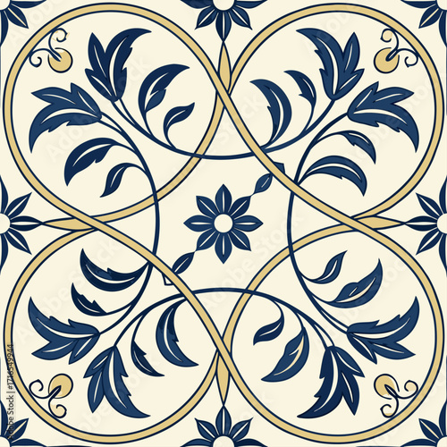 Abstract seamless pattern design featuring Italian pattern motifs, Italian pattern