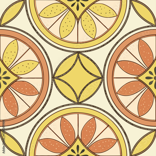 Abstract seamless pattern design featuring Italian pattern motifs, Italian pattern