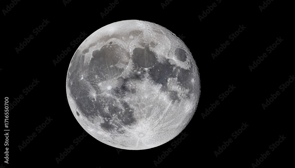 Obraz premium Detailed Moon Isolated On Transparent Background