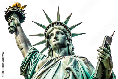 The Majestic Statue of Liberty An Iconic Symbol of Freedom and American History on a Bright Day with Clear Skies