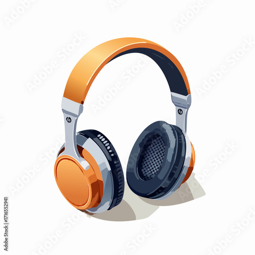 Stylish Orange and Silver Headphones Perfect for Music, Audio, and Entertainment Enjoyment