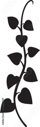 Silhouette creeper plant vector for nature, climbing vine, and botanical illustration design