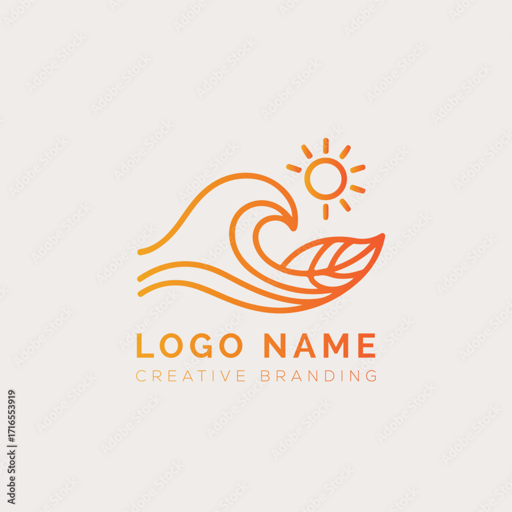 Obraz premium Beach with waves logo